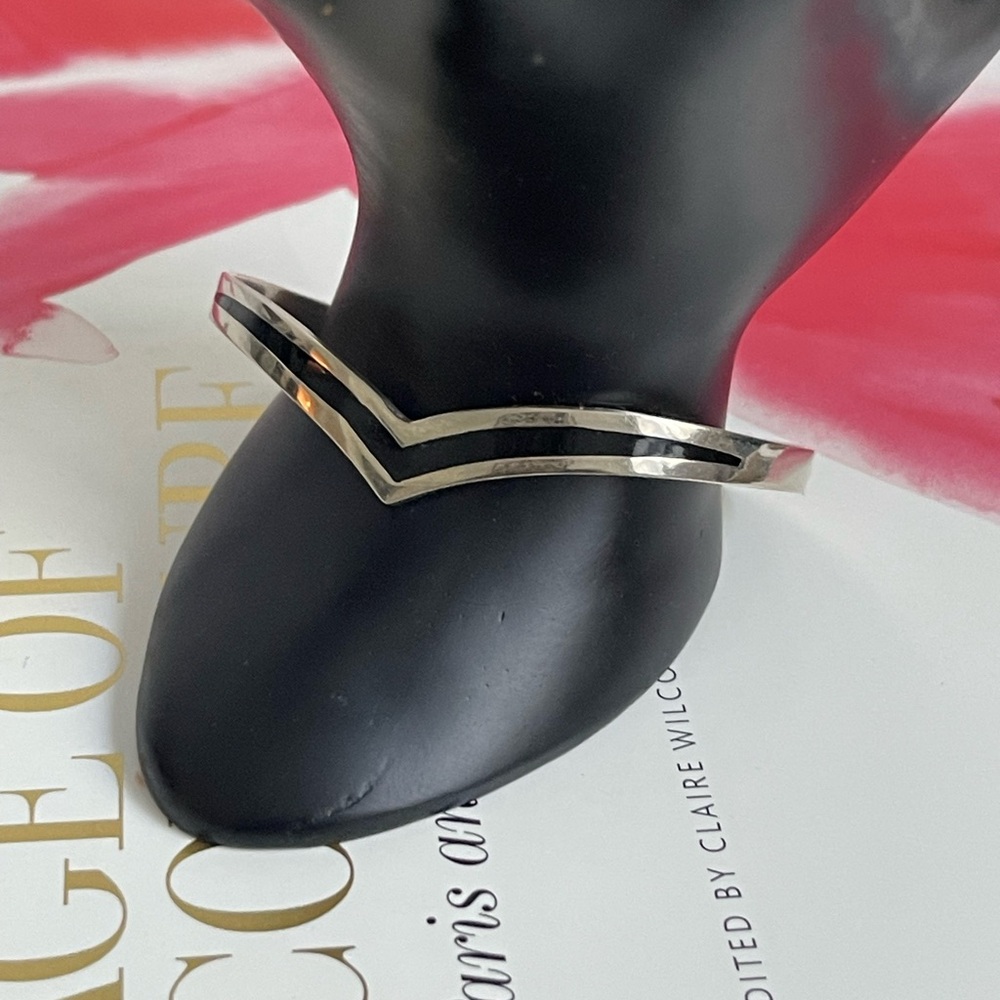Mexico Silver Chevron Cuff Bracelet